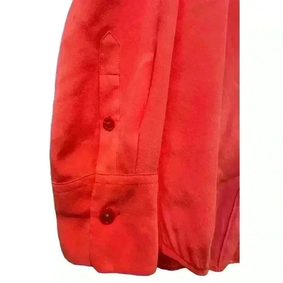 Equipment Femme Salmon Pink Signature Silk Button Down Shirt Size M - Picture 3 of 6